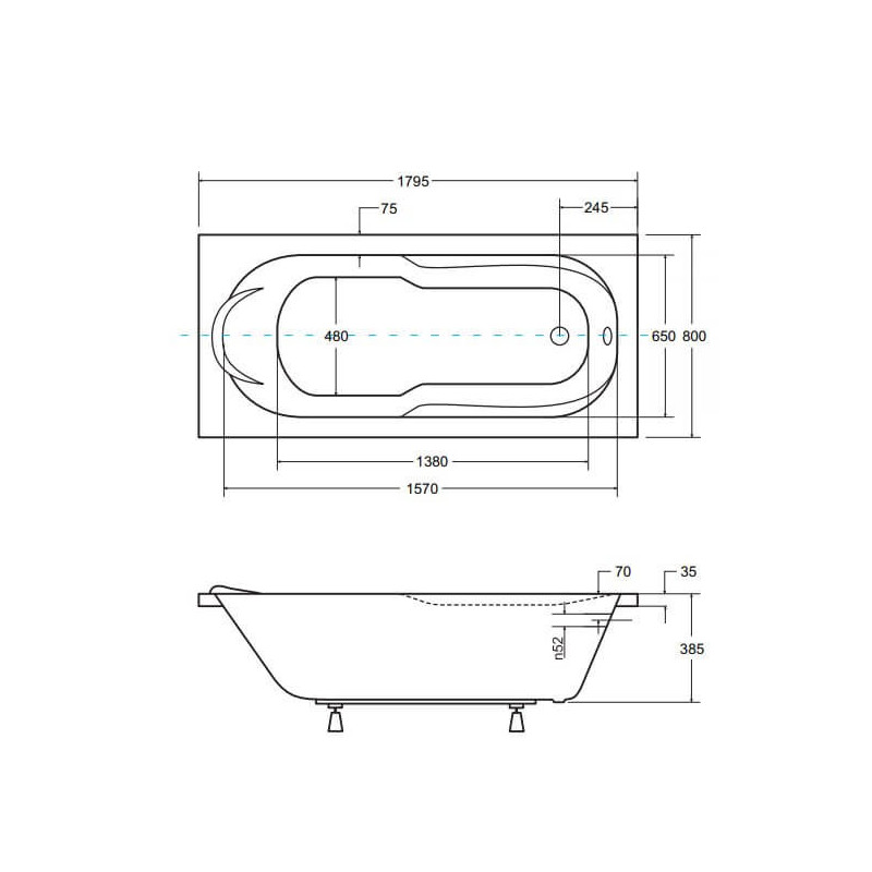 Wanna Do Zabudowy Bona 180x80 Besco Wanna Do Zabudowy Bona 180x80 Besco