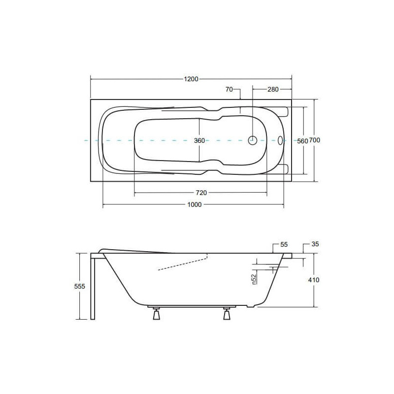 Wanna Do Zabudowy Majka Nova 120x70 Besco Wanna Do Zabudowy Majka Nova 120x70 Besco