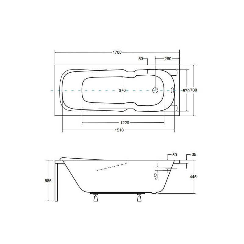 Wanna Do Zabudowy Majka Nova 170x70 Besco Wanna Do Zabudowy Majka Nova 170x70 Besco