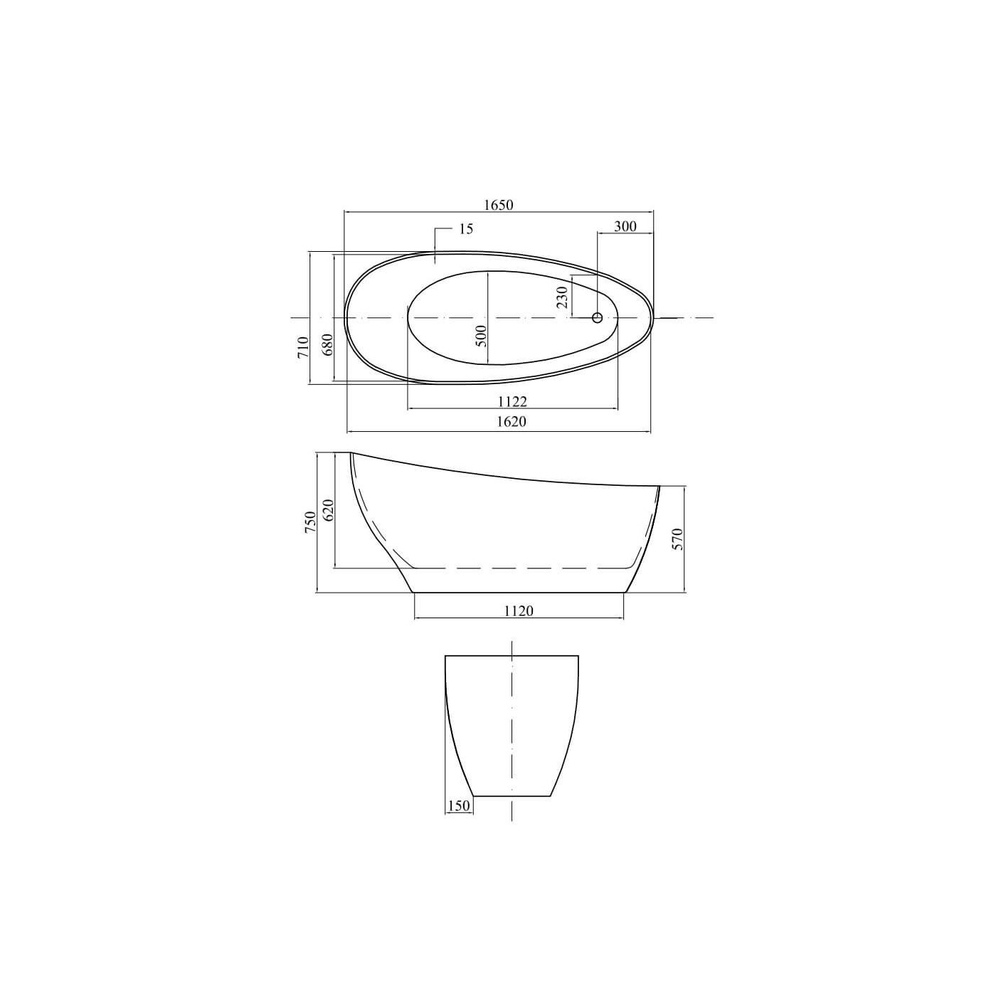Wanna Wolnostojąca Keya 165x70 Besco Wanna Wolnostojąca Keya 165x70 Besco
