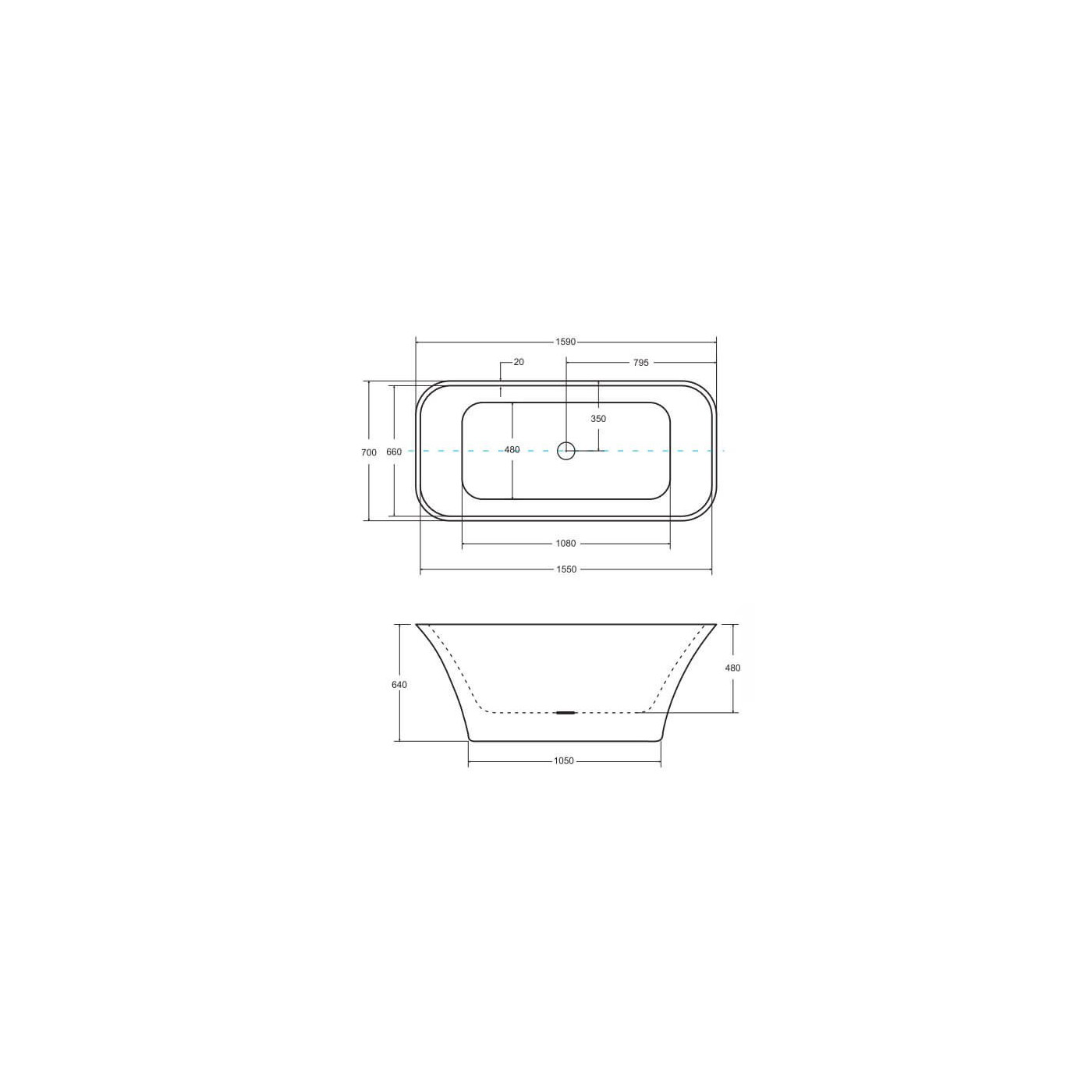 Wanna Wolnostojąca Assos 160x70 Besco Wanna Wolnostojąca Assos 160x70 Besco