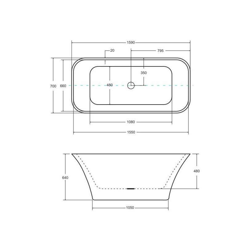 Wanna Wolnostojąca Assos B&W 160x70 Besco Wanna Wolnostojąca Assos B&W 160x70 Besco
