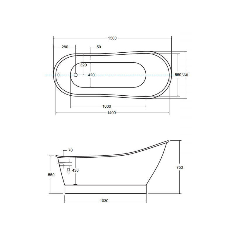Wanna Wolnostojąca Gloria 150x66 Besco Wanna Wolnostojąca Gloria 150x66 Besco