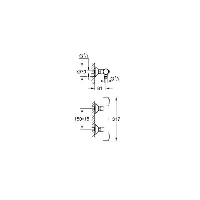 Bateria Prysznicowa Z Termostatem Precision Flow FastFixation Chrom 34840000 Grohe Bateria Prysznicowa Z Termostatem Precision Flow FastFixation Chrom 34840000 Grohe