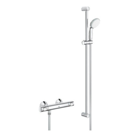 Bateria Prysznicowa Z Termostatem Z Zestawem Prysznicowym Precision Flow FastFixation Chrom 34842000 Grohe