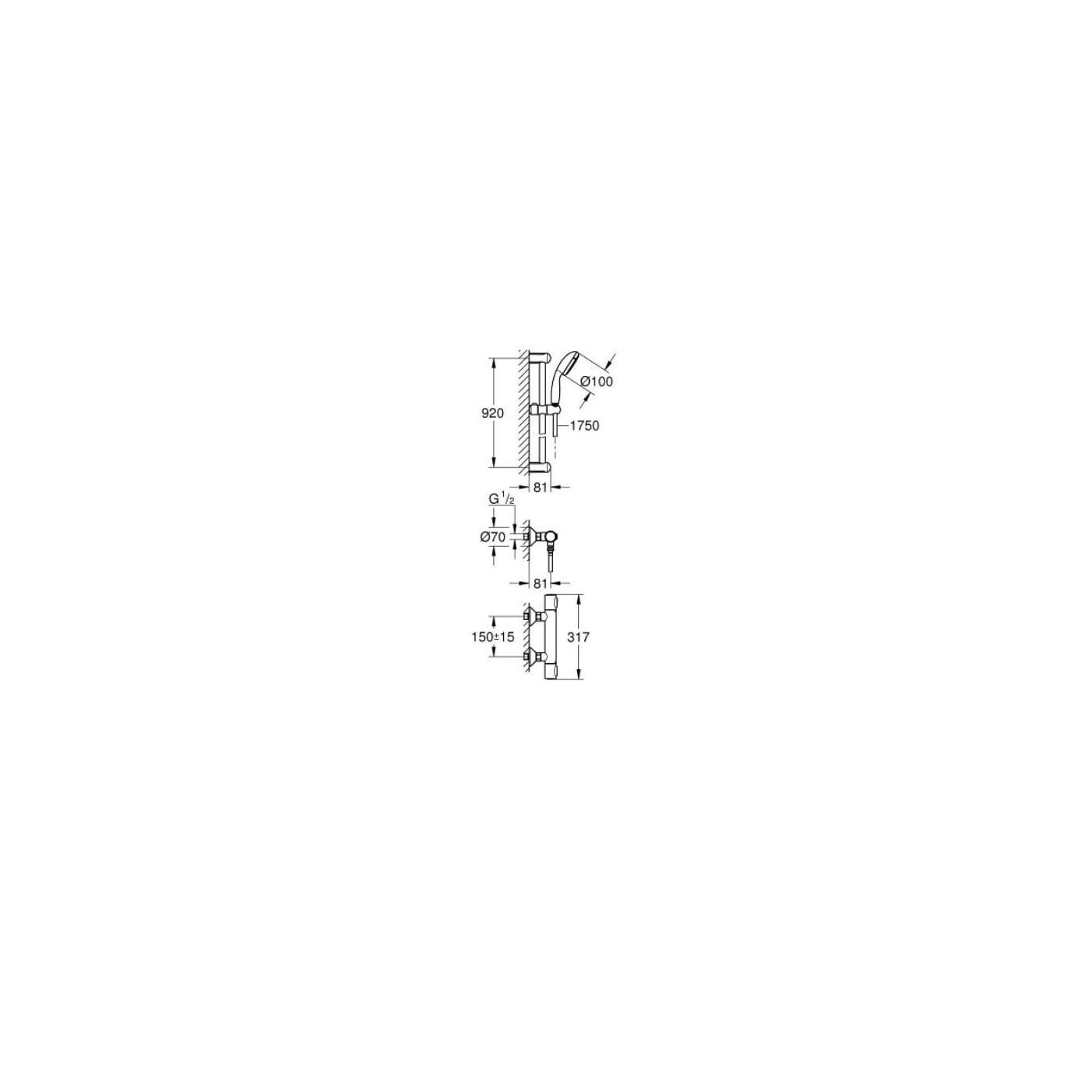 Bateria Prysznicowa Z Termostatem Z Zestawem Prysznicowym Precision Flow FastFixation Chrom 34842000 Grohe Bateria Prysznicowa Z Termostatem Z Zestawem Prysznicowym Precision Flow FastFixation Chrom 34842000 Grohe