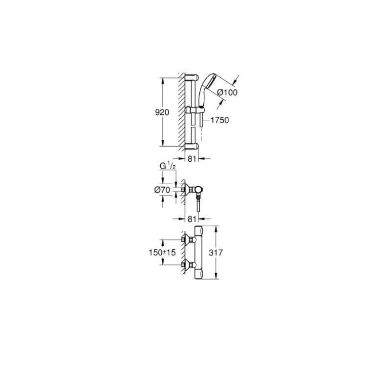 Bateria Prysznicowa Z Termostatem Z Zestawem Prysznicowym Precision Flow FastFixation Chrom 34842000 Grohe Bateria Prysznicowa Z Termostatem Z Zestawem Prysznicowym Precision Flow FastFixation Chrom 34842000 Grohe