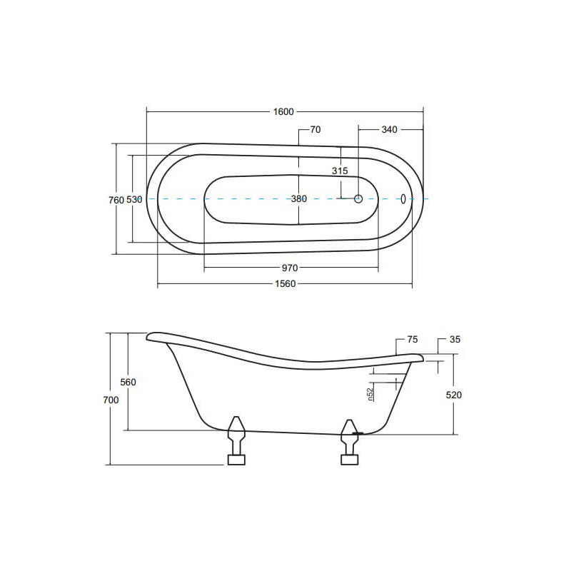 Wanna Wolnostojąca Otylia Łapy Chrom 160x77 Besco Wanna Wolnostojąca Otylia Łapy Chrom 160x77 Besco