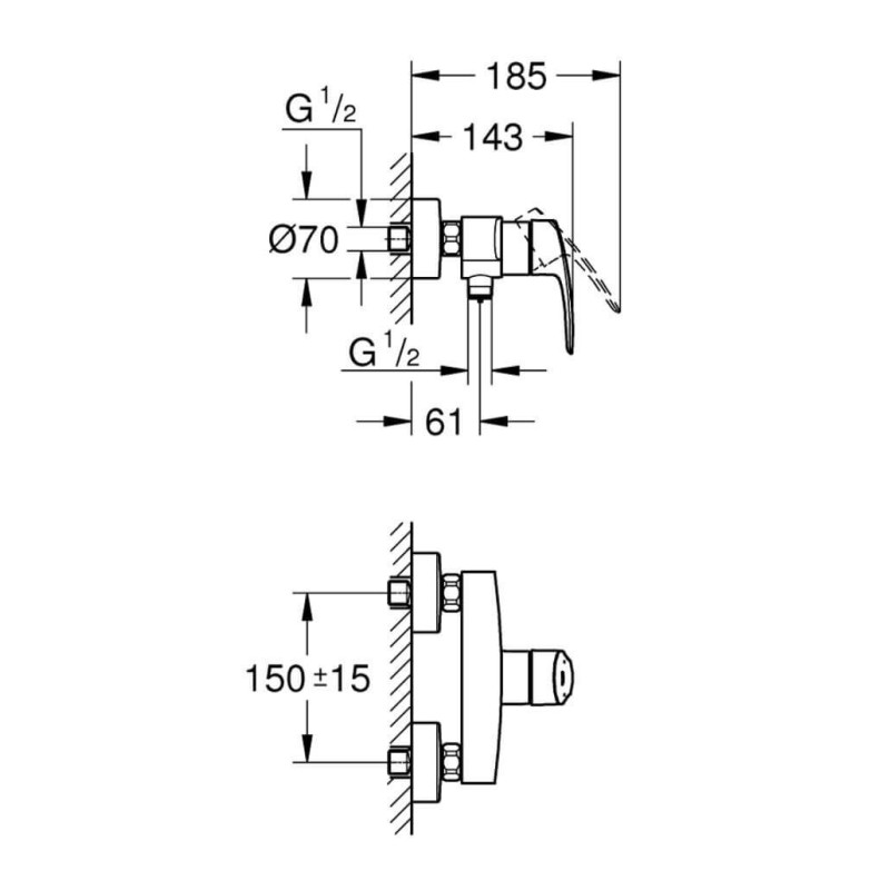 Bateria Prysznicowa Eurosmart 33555003 Grohe Bateria Prysznicowa Eurosmart 33555003 Grohe