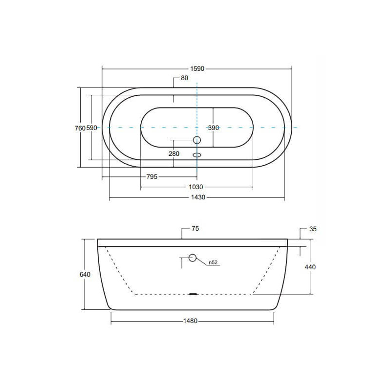 Wanna Wolnostojąca Victoria 160x75 Besco Wanna Wolnostojąca Victoria 160x75 Besco