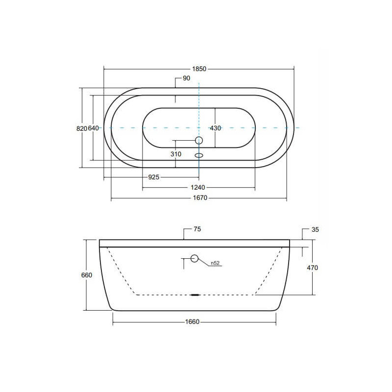 Wanna Wolnostojąca Victoria 185x83 Besco Wanna Wolnostojąca Victoria 185x83 Besco