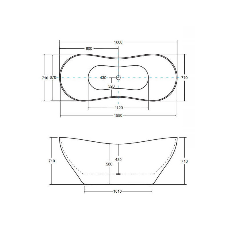 Wanna Wolnostojąca Viya B&W 160x70 Besco Wanna Wolnostojąca Viya B&W 160x70 Besco