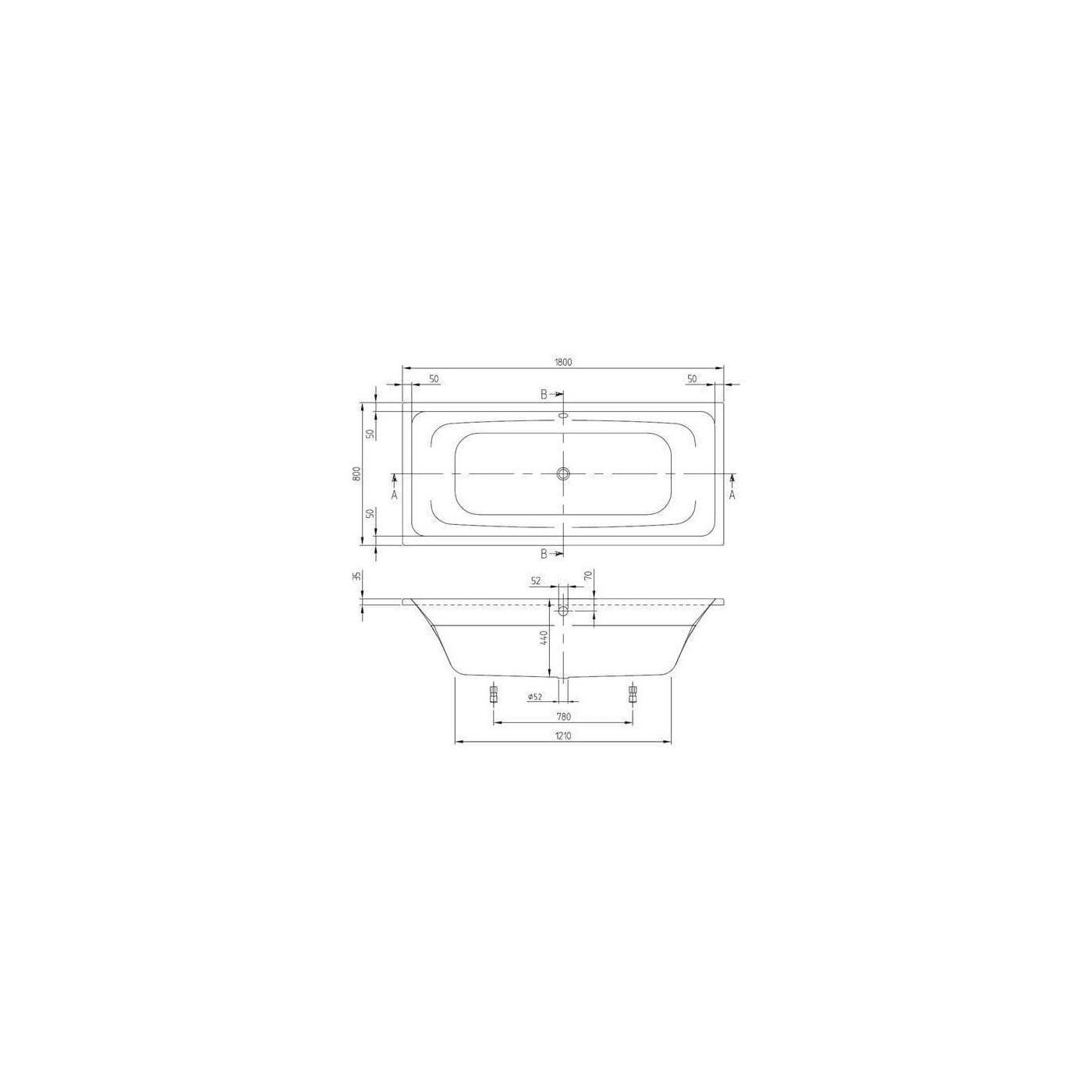 Wanna Do Zabudowy Targa 180x80 UBA180FRA2V-01 Villeroy&Boch Wanna Do Zabudowy Targa 180x80 UBA180FRA2V-01 Villeroy&Boch