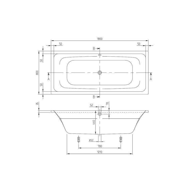 Wanna Do Zabudowy Targa 180x80 UBA180FRA2V-01 Villeroy&Boch Wanna Do Zabudowy Targa 180x80 UBA180FRA2V-01 Villeroy&Boch