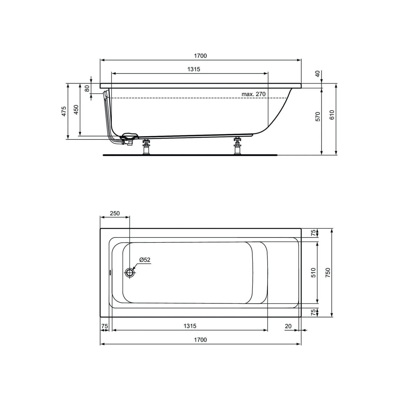 Wanna Do Zabudowy Connect Air E1064 Biała 170x75 Ideal Standard Wanna Do Zabudowy Connect Air E1064 Biała 170x75 Ideal Standard