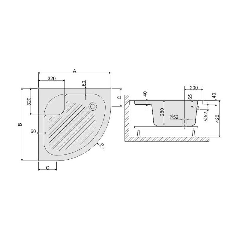 Brodzik Półokrągły Classic BPZS/CL 615-010-0820-01-000 80x80 Sanplast Brodzik Półokrągły Classic BPZS/CL 615-010-0820-01-000 80x80 Sanplast