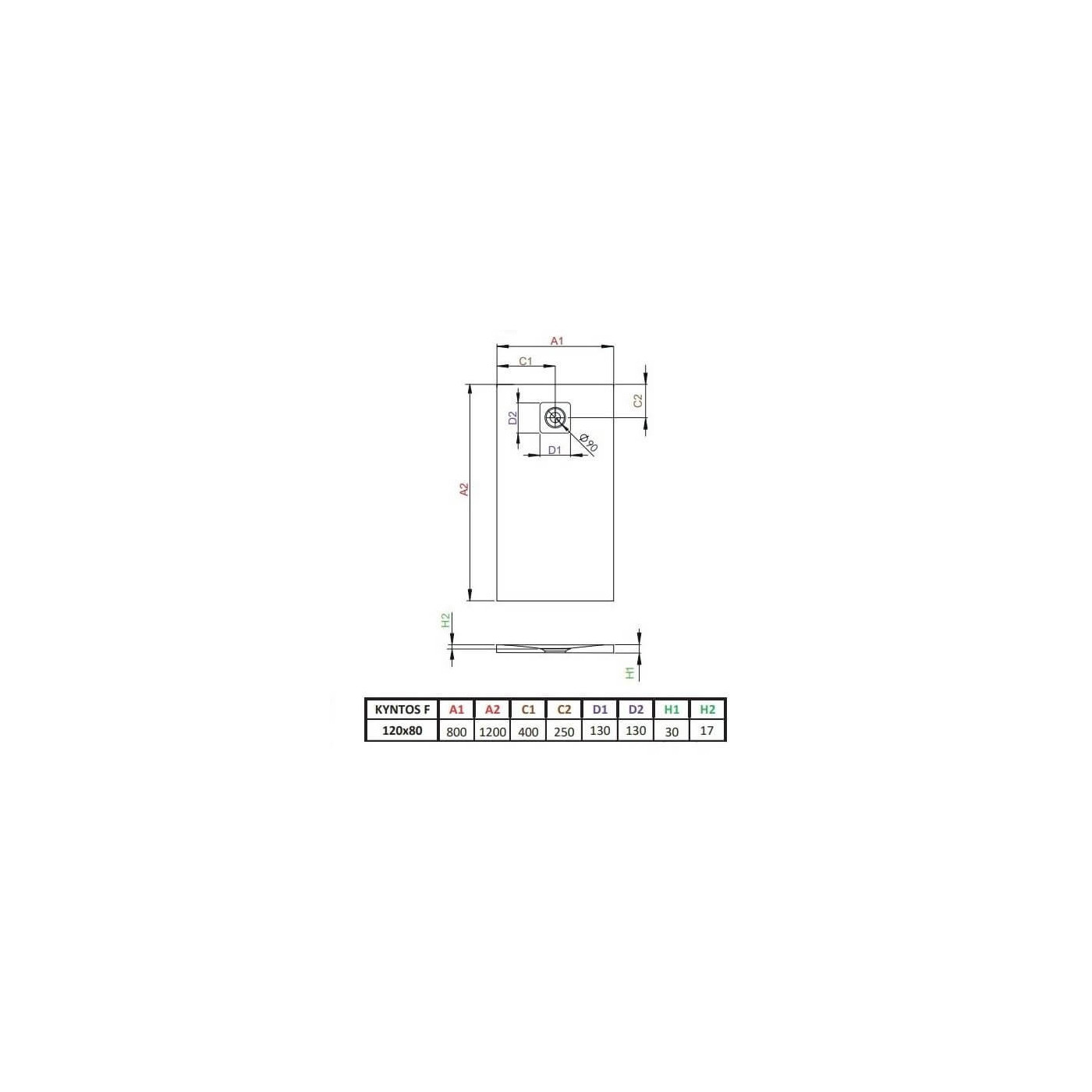 Brodzik Kyntos K HKF12080-64 120x80 Radaway Brodzik Kyntos K HKF12080-64 120x80 Radaway