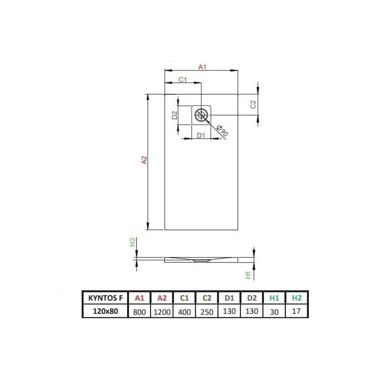 Brodzik Kyntos K HKF12080-64 120x80 Radaway Brodzik Kyntos K HKF12080-64 120x80 Radaway