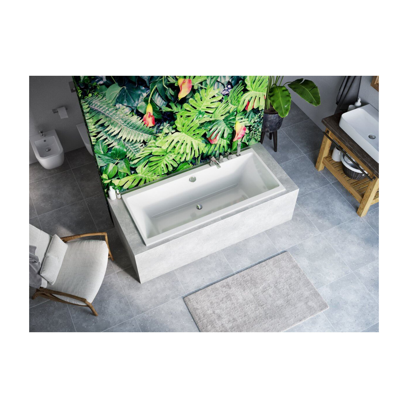Wanna Prostokątna Pryzmat Slim 170x75 WAEX.PRY17WHS Excellent Wanna Prostokątna Pryzmat Slim 170x75 WAEX.PRY17WHS Excellent