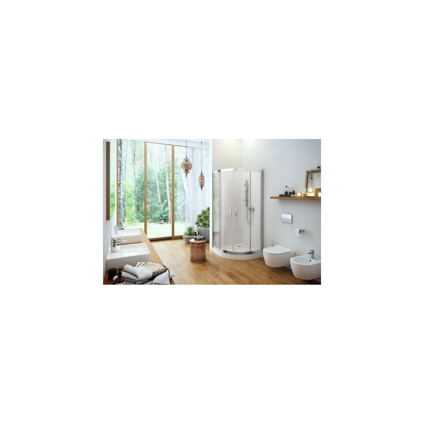 Brodzik Półokrągły Sense Biały Wysoki BREX.SEN08WHC 80x80 Excellent Brodzik Półokrągły Sense Biały Wysoki BREX.SEN08WHC 80x80 Excellent