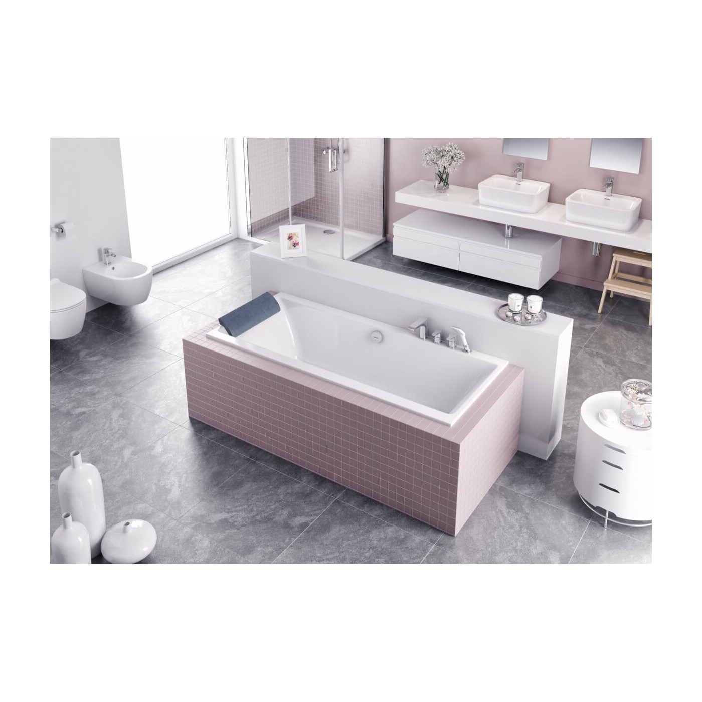 Wanna Do Zabudowy Pryzmat Slim WAEX.PRY18WHS 180x80,5 Excellent Wanna Do Zabudowy Pryzmat Slim WAEX.PRY18WHS 180x80,5 Excellent