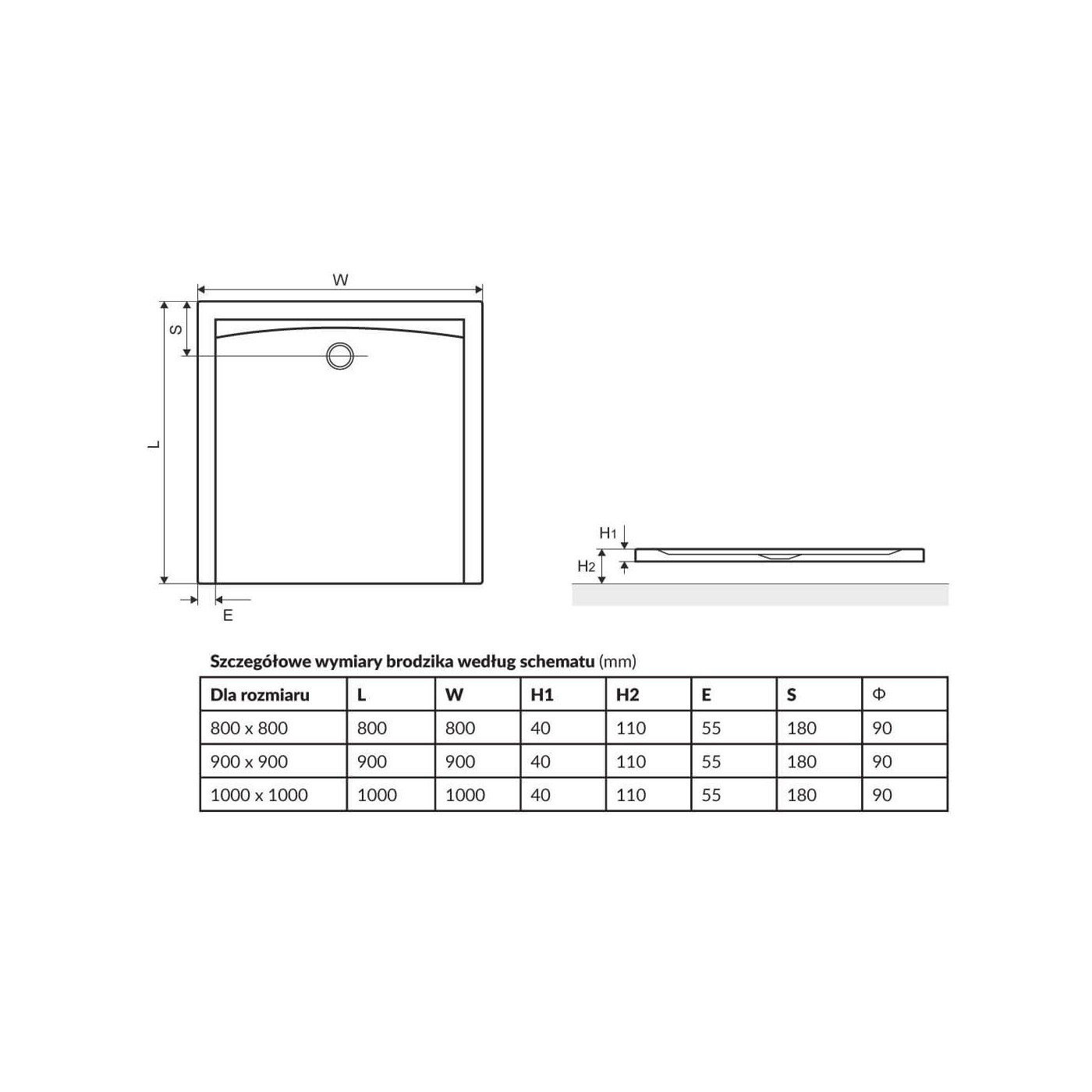 Brodzik Kwadratowy Forma Niski BREX.FOR10WHN 100x100 Excellent Brodzik Kwadratowy Forma Niski BREX.FOR10WHN 100x100 Excellent
