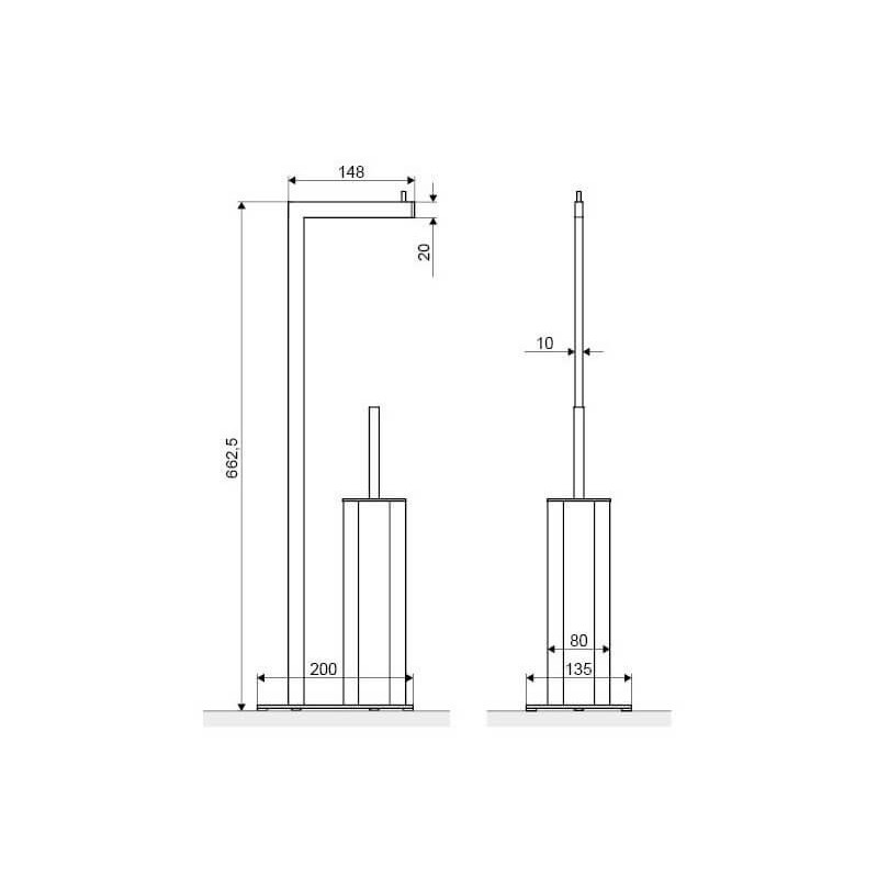 Stojak Na Papier Ze Szczotką WC Riko Czarny DOEX.1650BL Excellent Stojak Na Papier Ze Szczotką WC Riko Czarny DOEX.1650BL Excellent