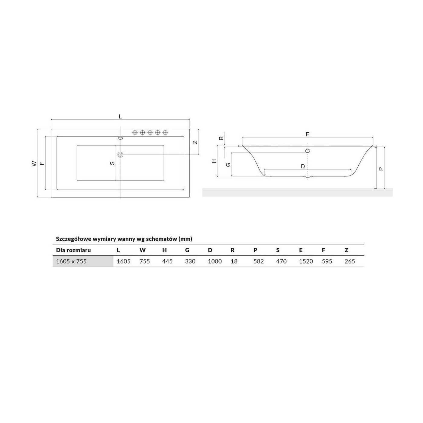 Wanna Do Zabudowy Pryzmat Slim 160X75 WAEX.PRY16WHS Excellent Wanna Do Zabudowy Pryzmat Slim 160X75 WAEX.PRY16WHS Excellent