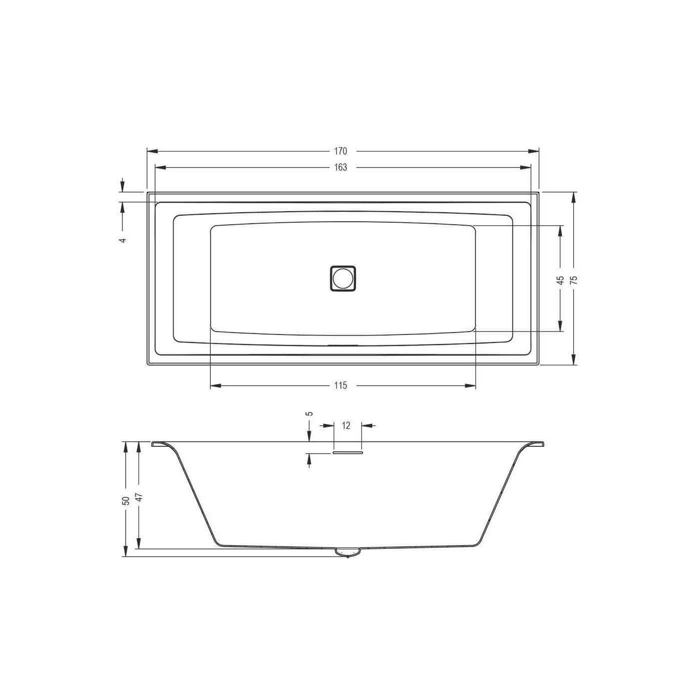 Wanna Do Zabudowy Still Square LED 170x75 Riho Wanna Do Zabudowy Still Square LED 170x75 Riho