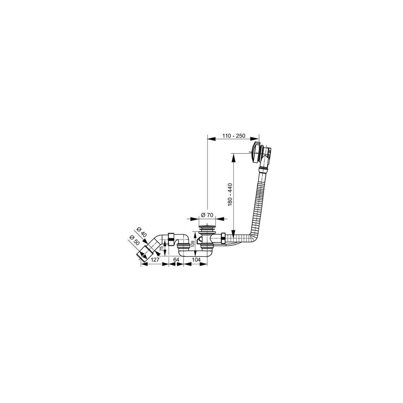 Syfon Wannowy 830 mm 35.316.00 Sanit Syfon Wannowy 830 mm 35.316.00 Sanit