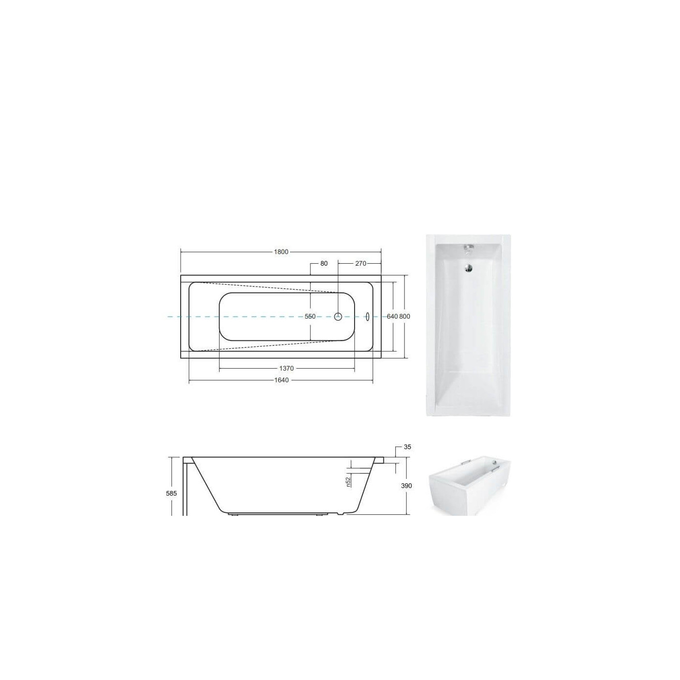 Wanna Modern 180x80 Z Nogami Besco Wanna Modern 180x80 Z Nogami Besco