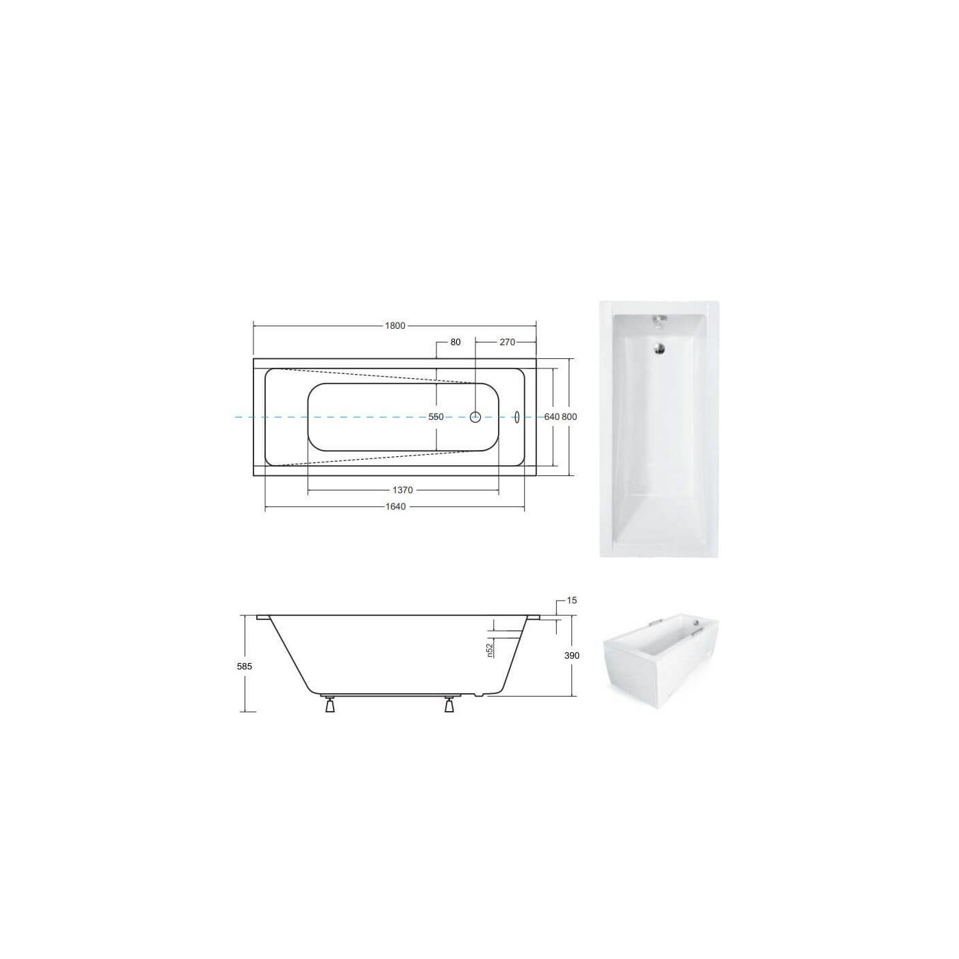 Wanna Modern Slim 180x80 Z Nogami Besco Wanna Modern Slim 180x80 Z Nogami Besco