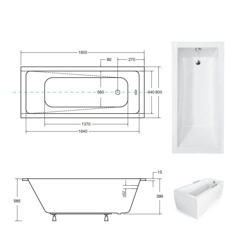 Wanna Modern Slim 180x80 Z Nogami Besco Wanna Modern Slim 180x80 Z Nogami Besco