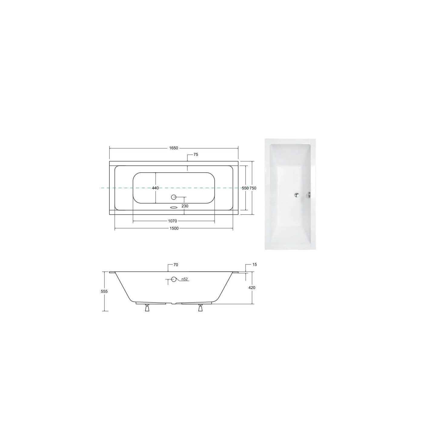 Wanna Quadro Slim 165x75 + ST Besco Wanna Quadro Slim 165x75 + ST Besco