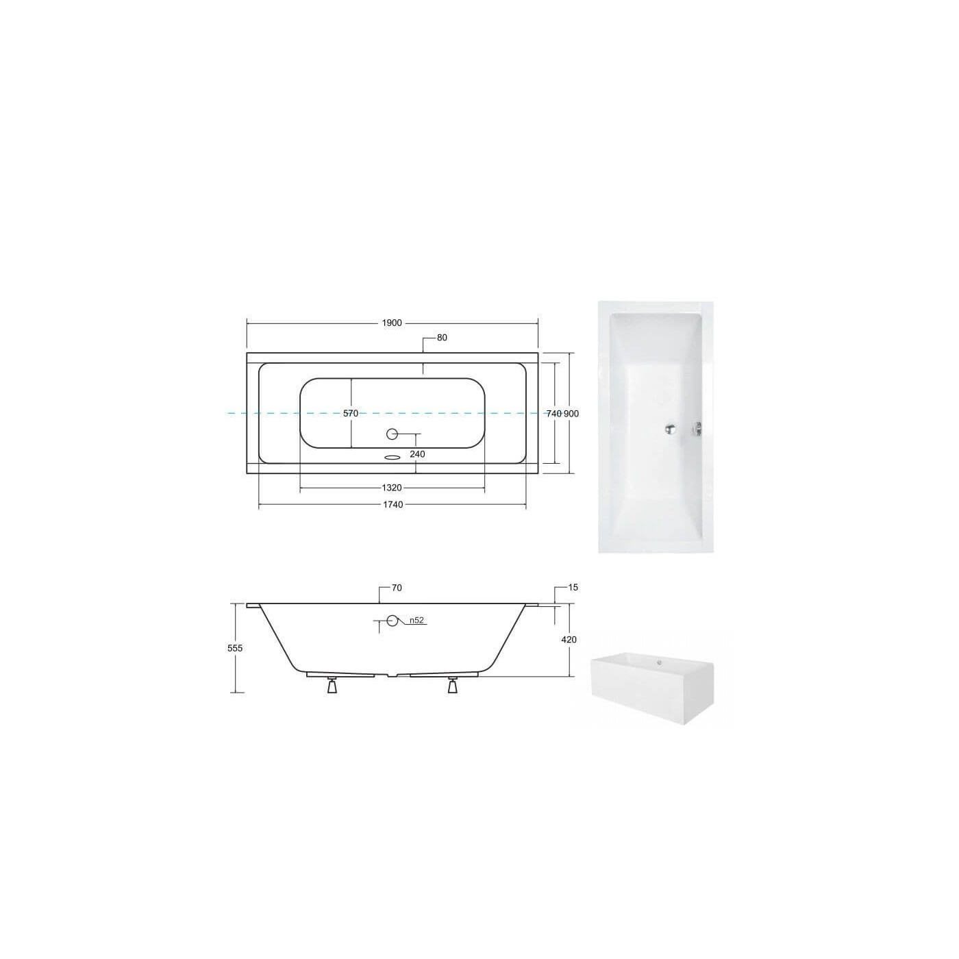 Wanna Quadro Slim 190x90 + ST Besco Wanna Quadro Slim 190x90 + ST Besco