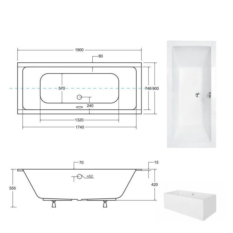 Wanna Quadro Slim 190x90 + ST Besco Wanna Quadro Slim 190x90 + ST Besco