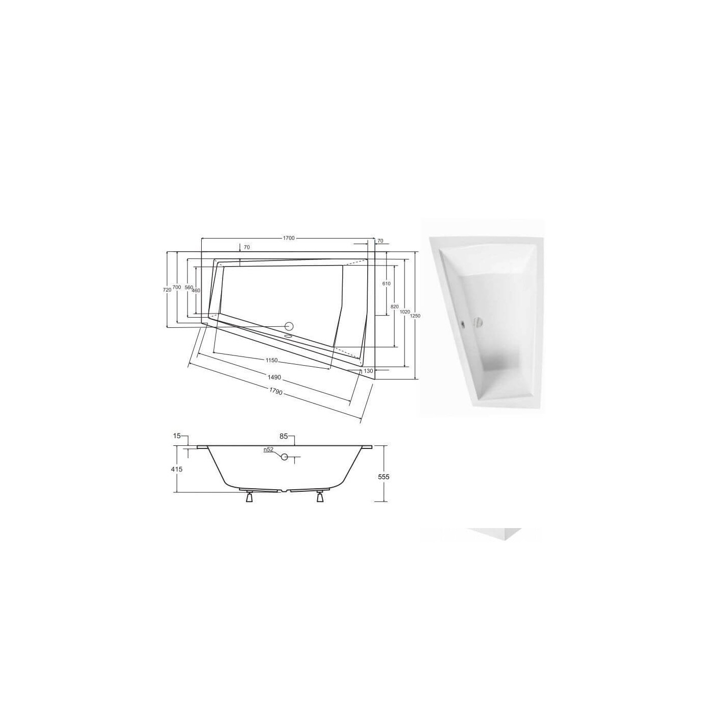 Wanna Intima Duo Slim 170x125 Lewa Besco Wanna Intima Duo Slim 170x125 Lewa Besco