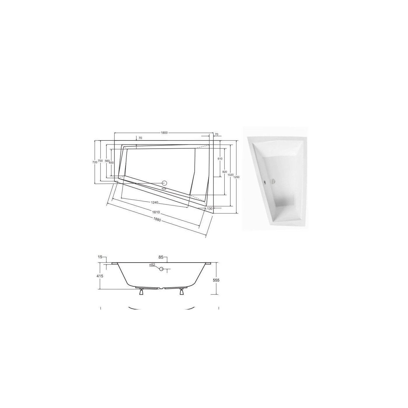 Wanna Intima Duo Slim 180x125 Lewa Besco Wanna Intima Duo Slim 180x125 Lewa Besco