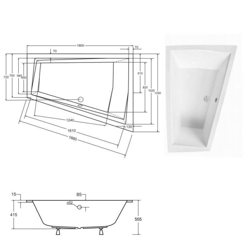 Wanna Intima Duo Slim 180x125 Prawa Besco Wanna Intima Duo Slim 180x125 Prawa Besco