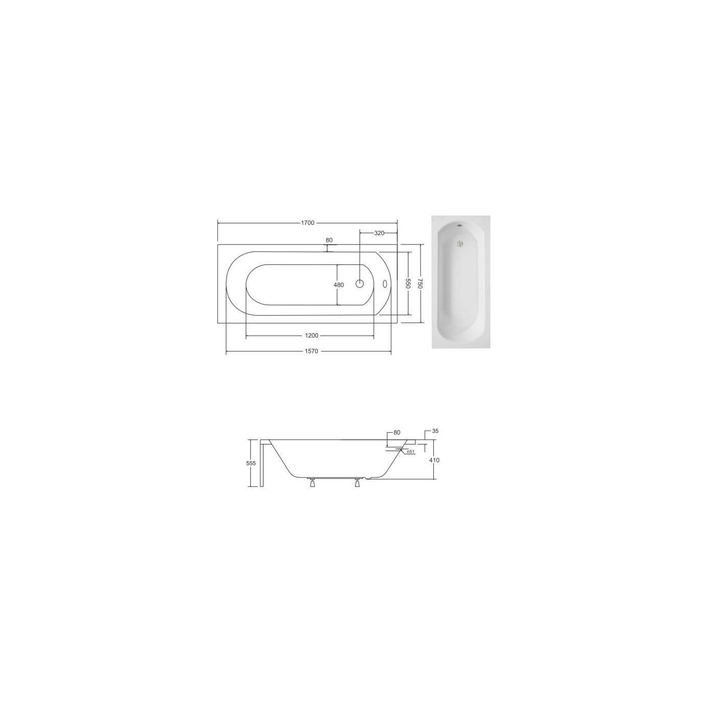 Wanna Intrica 170x75 Z Nogami Besco Wanna Intrica 170x75 Z Nogami Besco