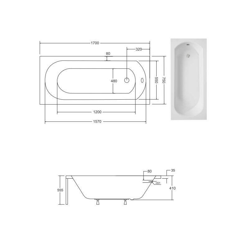 Wanna Intrica 170x75 Z Nogami Besco Wanna Intrica 170x75 Z Nogami Besco