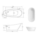 Wanna Wolnostojąca Melody 150 Biała 150x80 Besco Wanna Wolnostojąca Melody 150 Biała 150x80 Besco