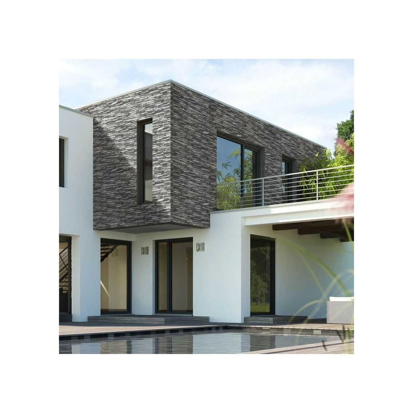 Kamień Elewacyjny Mont Blanc Nero 54x13 Maxstone Kamień Elewacyjny Mont Blanc Nero 54x13 Maxstone