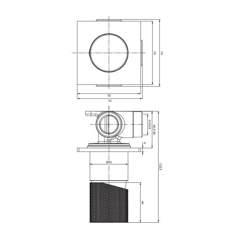 Bateria Prysznicowa Podtynkowa Contour Złoty Szczotkowany CT8045GLB Omnires Bateria Prysznicowa Podtynkowa Contour Złoty Szczotkowany CT8045GLB Omnires