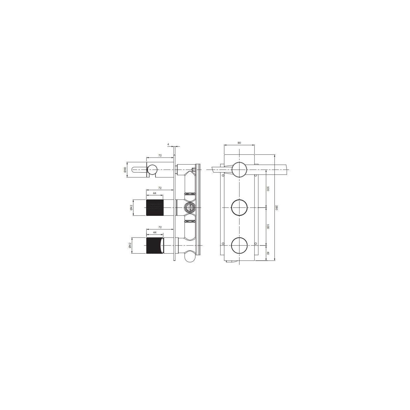 Bateria Prysznicowo-Wannowa Podtynkowa Contour Chrom CT8035/1CR Omnires Bateria Prysznicowo-Wannowa Podtynkowa Contour Chrom CT8035/1CR Omnires