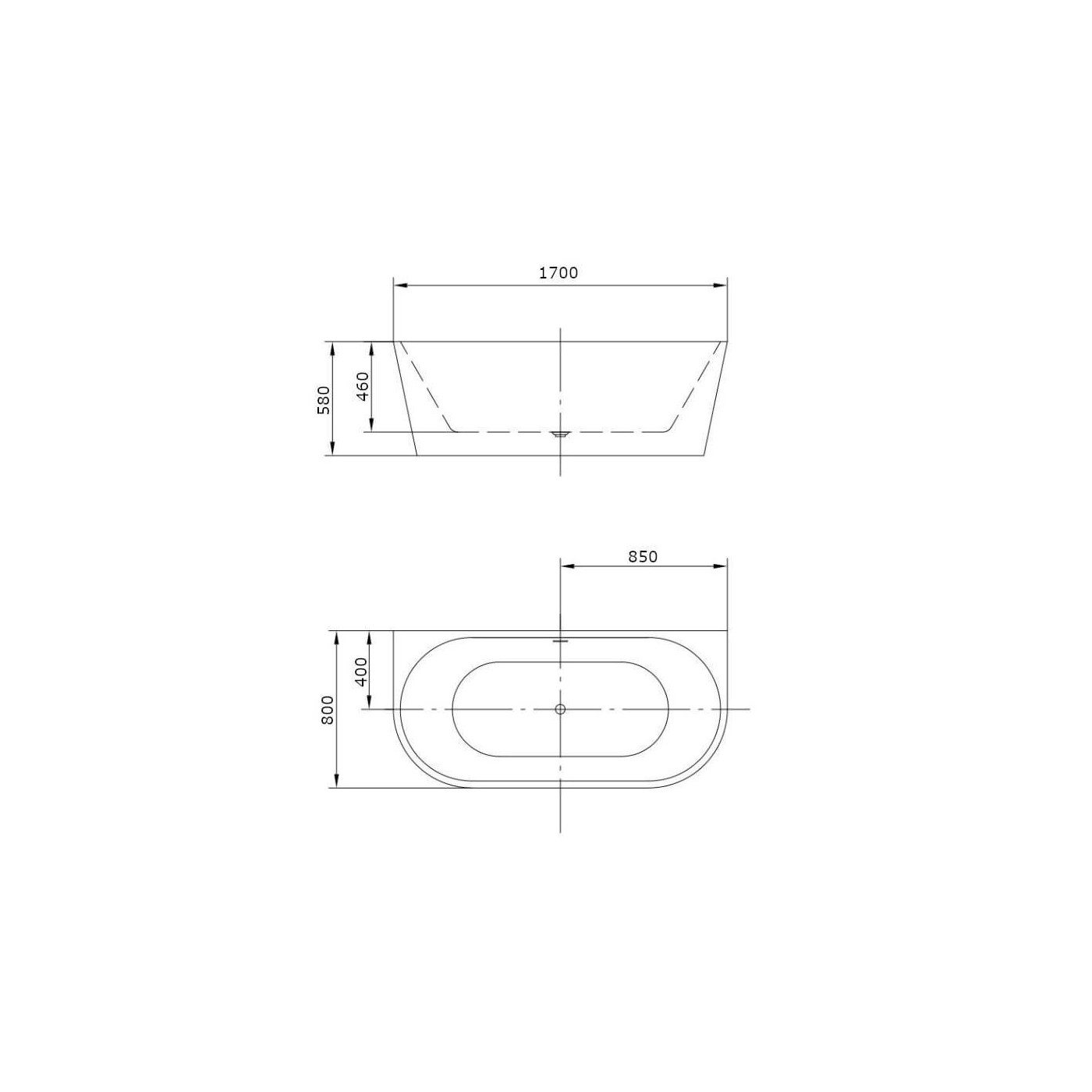 Wanna Wolnostojąca Przyścienna Emilia 170x80 Emporia Wanna Wolnostojąca Przyścienna Emilia 170x80 Emporia