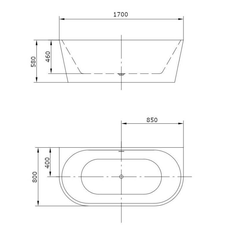 Wanna Wolnostojąca Przyścienna Emilia 170x80 Emporia Wanna Wolnostojąca Przyścienna Emilia 170x80 Emporia