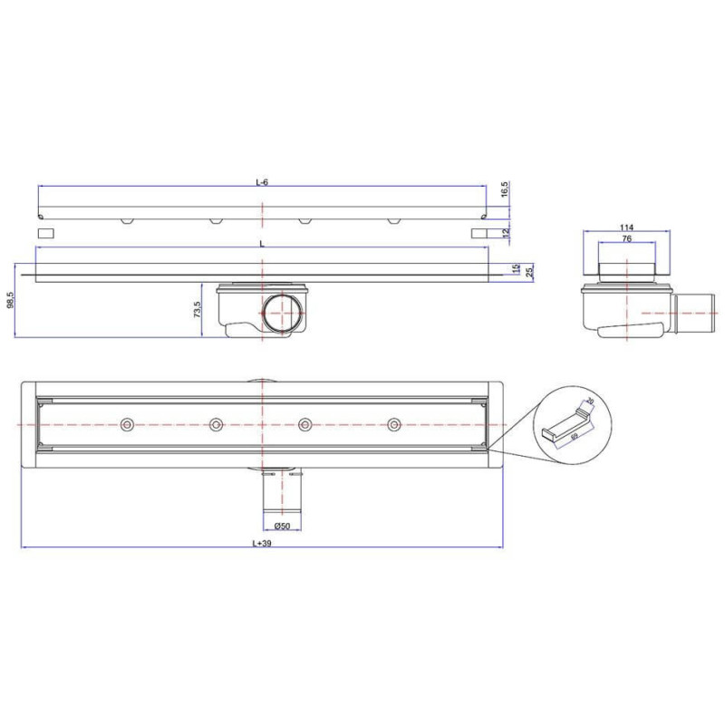 Odpływ Liniowy+Mankiet+Nóżki ECO-DRAIN L 700mm 70 Emporia Odpływ Liniowy+Mankiet+Nóżki ECO-DRAIN L 700mm 70 Emporia