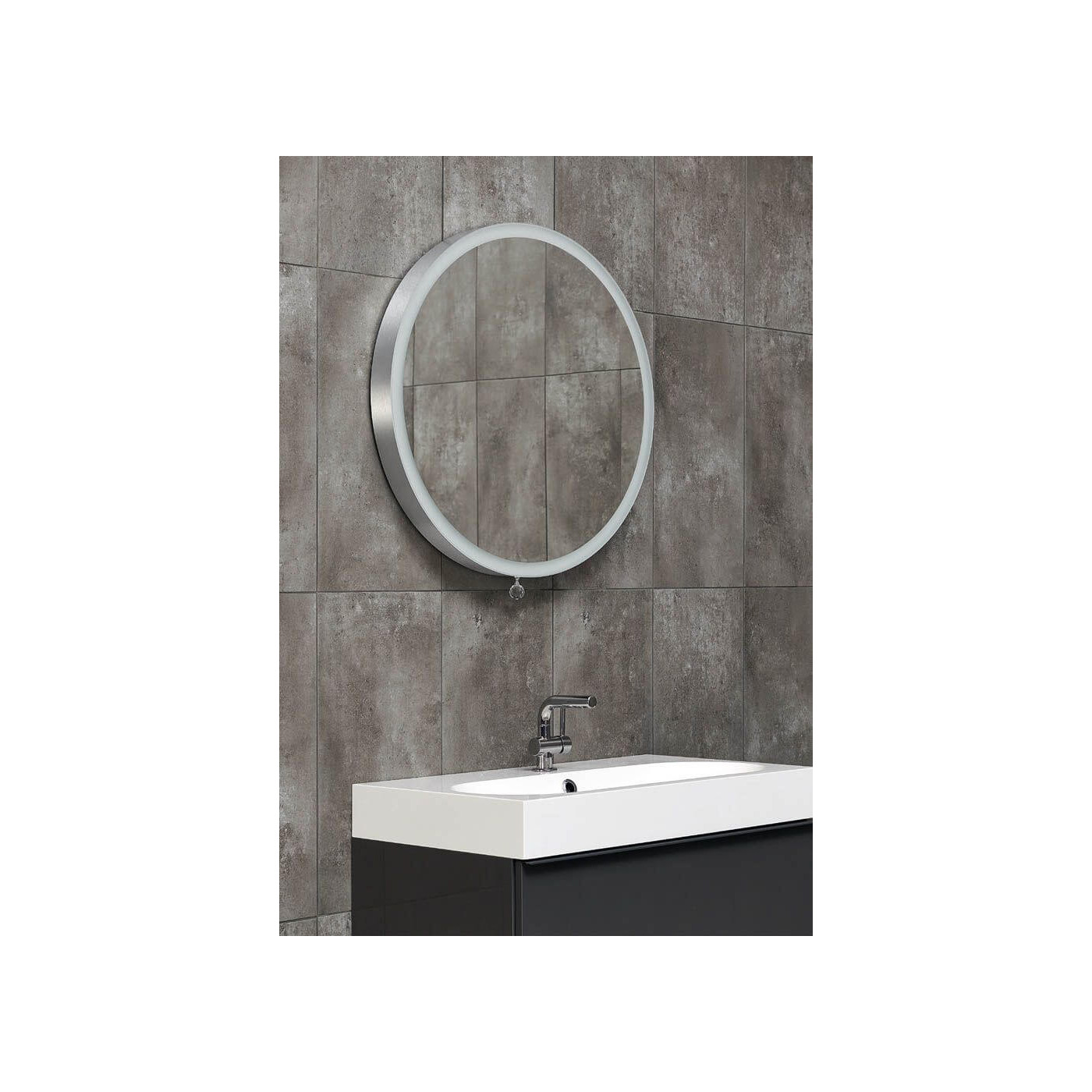 Lustro Okrągłe LED Moon FI80 Barwa Neutralna 302801/R2-S/BO-S/U-04S/LED-N Miior Lustro Okrągłe LED Moon FI80 Barwa Neutralna 302801/R2-S/BO-S/U-04S/LED-N Miior