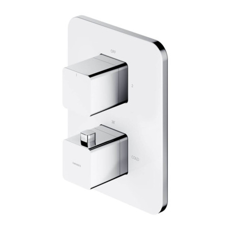 Termostatyczna Bateria Prysznicowo-Wannowa Podtynkowa Parma Chrom/Biały PM7436CRB Omnires